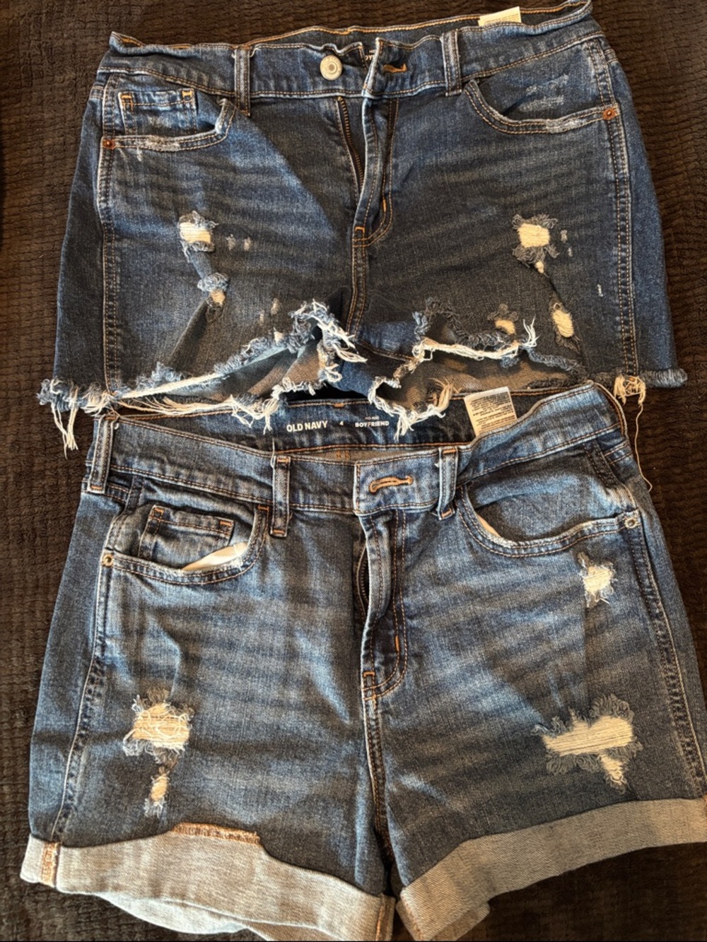 Old Navy Distressed Denim Skort and Rolled Hem Shorts - Blue Wash